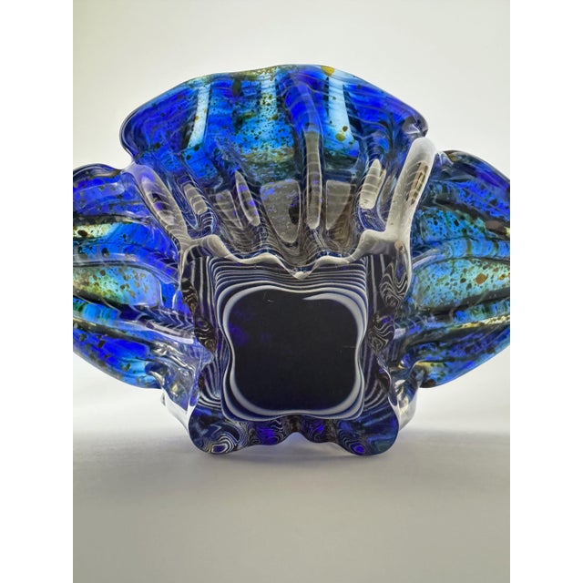 Sculptural Cobalt Blue Art Glass Centerpiece Bowl from Egermann, 1980s For Sale - Image 15 of 18