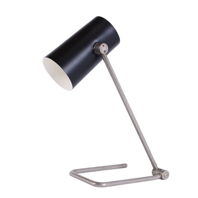 Adjustable Black Tube Metal Table Lamp by Hala Dbgma, 1950s For Sale
