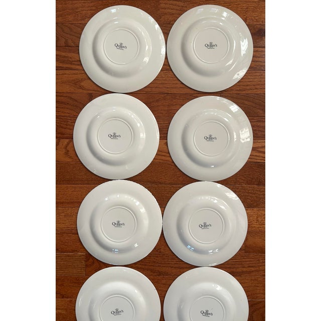 Vintage Queen’s Blue & White Floral Pattern 8.5” Plates Set of 10 For Sale - Image 9 of 9