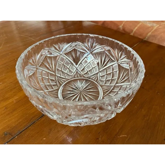 Brilliant Period pineapple pattern intricately cut crystal bowl with thumbprint pattern around rim. I haven't found any...