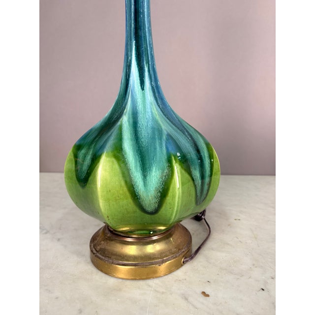 Ceramic Vintage Drip Glaze Ceramic Pottery Onion Shape Table Lamp For Sale - Image 7 of 7