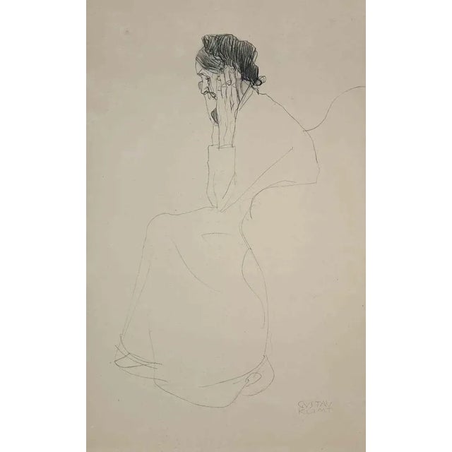 Study of an old woman - Plate 25 is the last collotype from “ Gustav Klimt : Fünfundzwanzig Handzeichnungen” , a limited-...