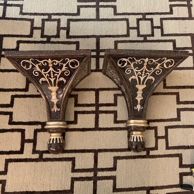 Maitland Smith Neoclassical Style Decorative Lacquered Wood Wall