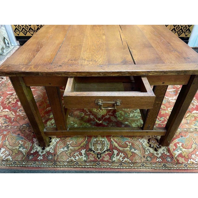 Oak Farmhouse Table For Sale - Image 4 of 8