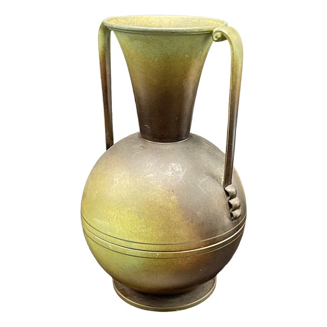 Vintage Swedish Vase by Carl Einar Borgström for Ystad Brons, 1940s For Sale