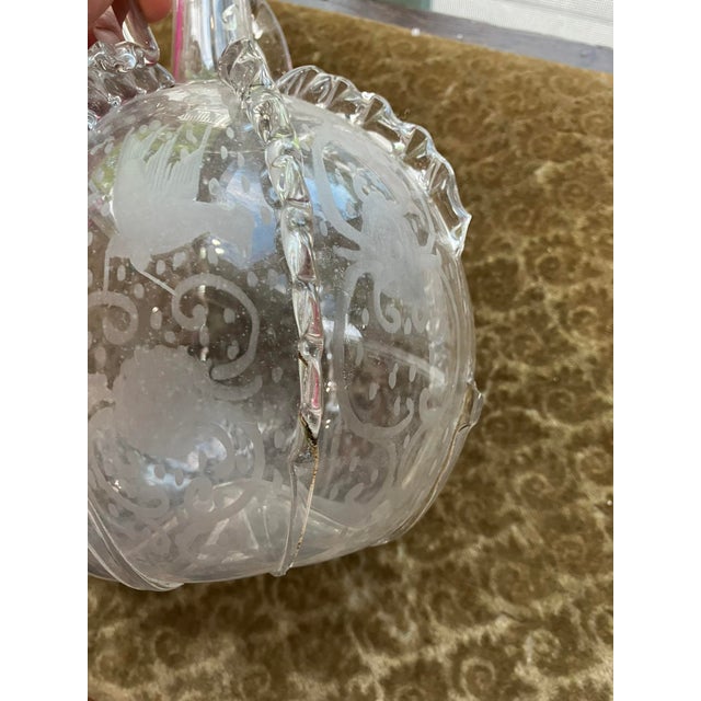 Antique 19th Century Dutch Glass Decanter – Etched Grapes & Vines, Rippled Decor For Sale - Image 10 of 18