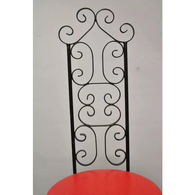 Mid-Century Modern Mid 20th Century Vintage Salterini Style Scrolling Wrought Iron Side Chairs by Tip Top - A Pair For Sale - Image 3 of 9