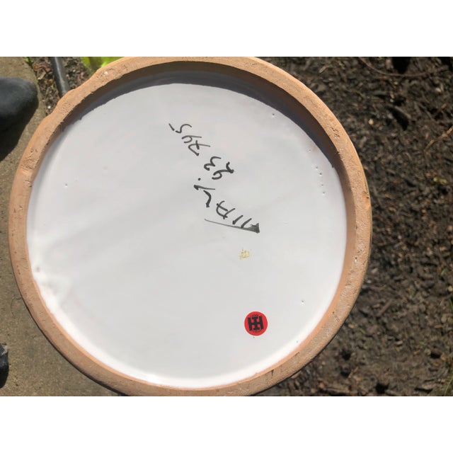 White Vintage Mid Century Italian Hand Painted Vase Umbrella Stand For Sale - Image 8 of 9