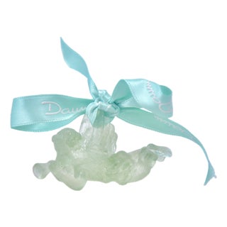 Daum French Green Crystal Angel For Sale