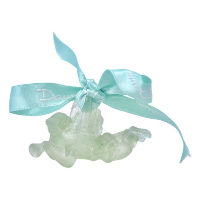 Daum French Green Crystal Angel For Sale