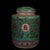 This is a charming vintage Chinese porcelain covered jar, beautifully decorated on a vibrant turquoise (pale green)...