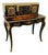 French Louis XV Style Writing Desk – Black Wood With Gold Leaf, Bronze Details & Multiple Storage Drawers For Sale