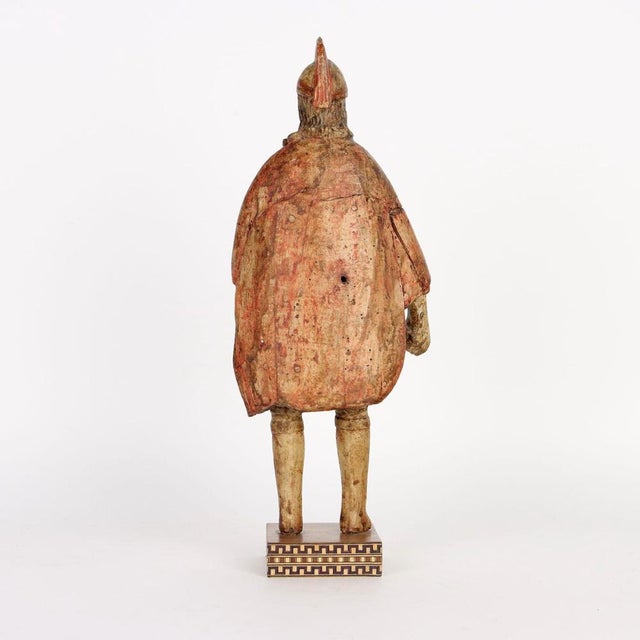 Tan Roman Soldier Wooden Sculpture For Sale - Image 8 of 9