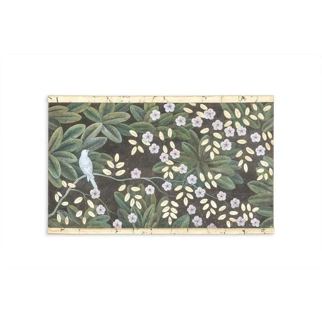 French Artist, Flowers and Birds, Painted Canvas For Sale - Image 5 of 5