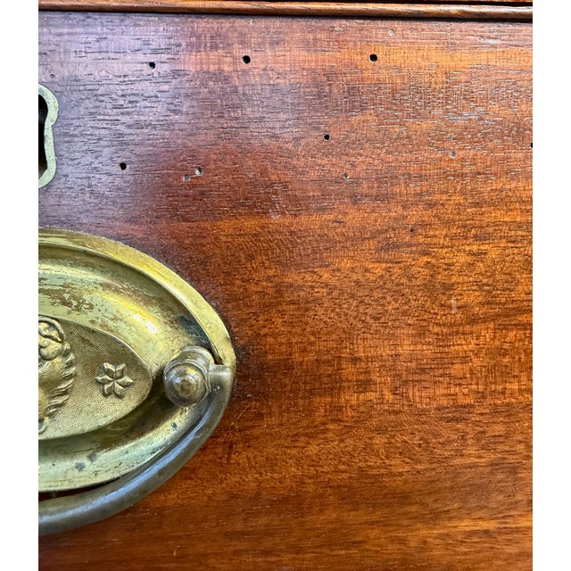 Wood Early 19th Century Federal Period Mahogany Chest on Chest With Original Lion Head Brasses, American For Sale - Image 7 of 14