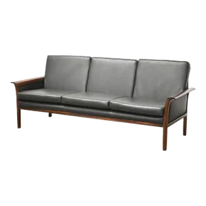 Knut Sæter Black and Rosewood Sofa