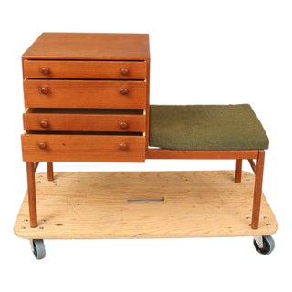 Mid 20th Century "Casino" Telephone Bench in Teak by Sven Engström + Gunnar Myrstrand For Sale