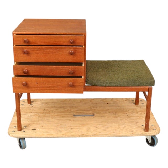 Mid 20th Century "Casino" Telephone Bench in Teak by Sven Engström + Gunnar Myrstrand For Sale