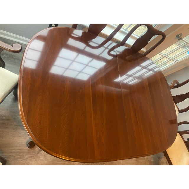 Knob Creek by Ethan Allen Cherry Dining Room Table Set With 6 Chairs