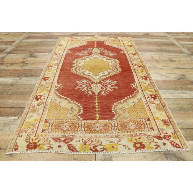 Vintage Turkish Oushak Rug - 03'08 X 06'07 For Sale - Image 9 of 10