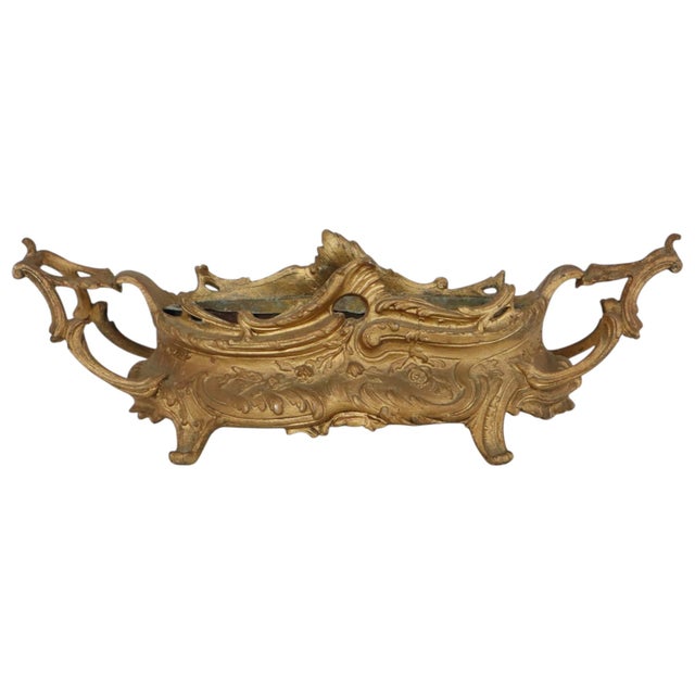 Early 20th Century Rococo-Style Gilt Jardinière Flower Planter For Sale - Image 5 of 18