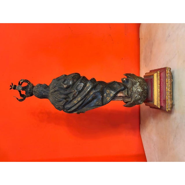 Spanish School Conception in Polychrome Wood with Silver Crown, 18th For Sale - Image 4 of 13