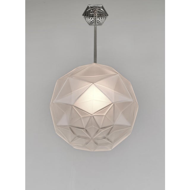 1930s Degue French Art Deco Cubist Globe Pendant Light - 2 Available - 1930s For Sale - Image 5 of 14