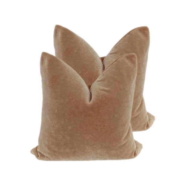 Plush Tan Camel 20" Mohair Pillows a Pair Chairish