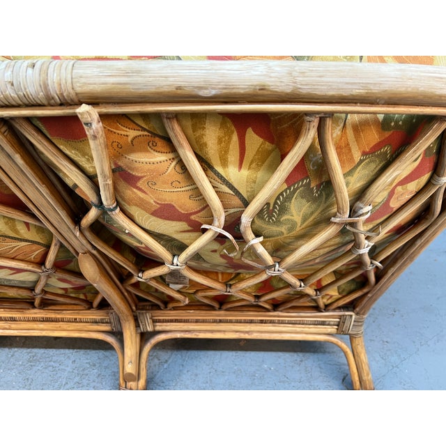 Vintage Palm Beach-Style Reed and Rattan Sofa For Sale - Image 10 of 10