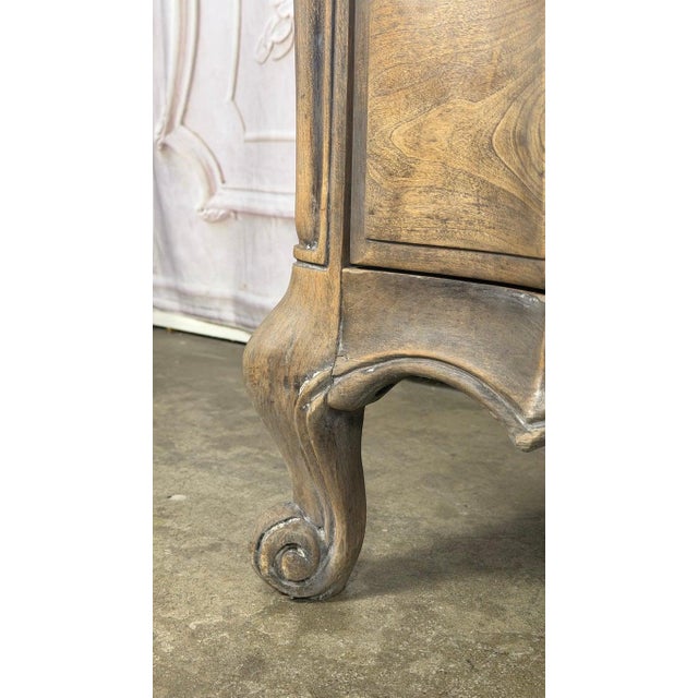 French Louis XV Style 9-Drawer Bombe Dresser in Bleached Fruitwood For Sale - Image 12 of 18