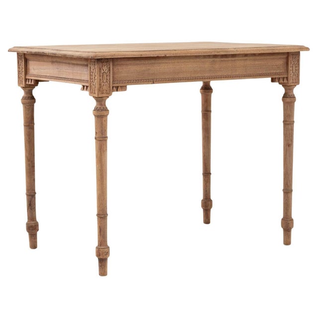 19th Century French Louis XVI Wooden Writing Table with Fluted Legs For Sale - Image 15 of 18