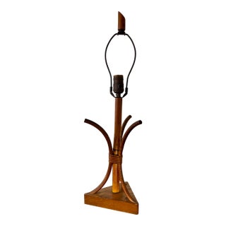 Vintage Figural Bamboo Table Lamp, Coastal Italian Riviera Organic Modern For Sale