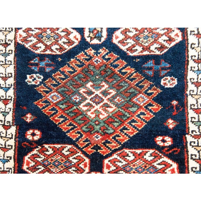 Navy Blue Early 20th Century Persian Qashqai Rug For Sale - Image 8 of 16
