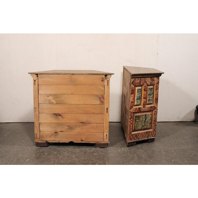 Brown 18th C Italian Halved-Hexagon Demi Cabinets For Sale - Image 8 of 10