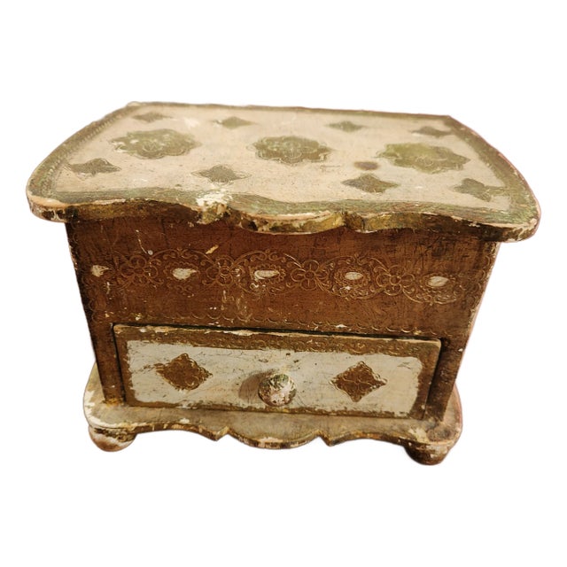 1950s Venetian Giltwood Jewelry Box Italy For Sale