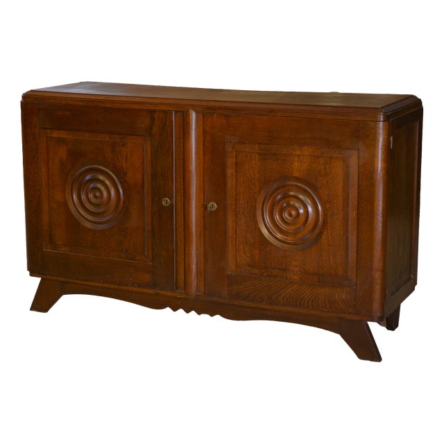 Oak Sideboard in the style of Charles Dudouyt, 1950s For Sale