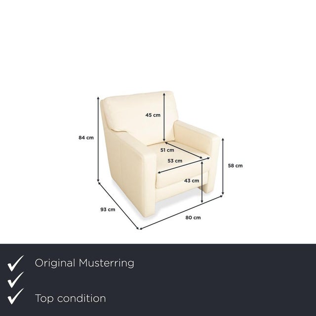 Musterring Armchair: Timeless Elegance in Cream. This armchair from the renowned quality brand Musterring exudes a...