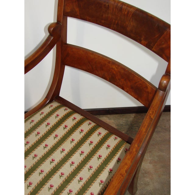 19th Century Antique Edwardian / Sheraton Revival Style Mahogany Armchair For Sale - Image 10 of 11