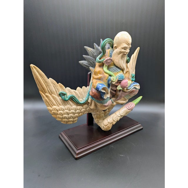 Traveling Man Treasures is selling this gorgeous Qing Dynasty (c. 1644–1912) Chinese glazed-ceramic roof tile featuring...