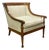 Vintage Traditional American Style Statton Furniture Mahogany & Textured Slub Upholstery Club Chair For Sale