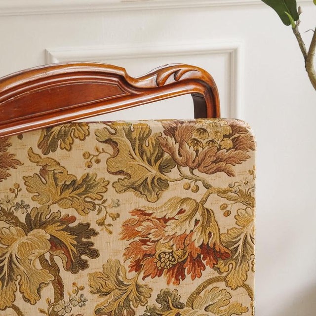 Brown Historicism Mahogany Fireplace Screen with Fabric Covering For Sale - Image 8 of 13