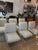 Hollywood Regency Vintage Set of 6 Lucite Arm Dining Chairs by Preview Newly Upholstered Coastal For Sale - Image 3 of 12