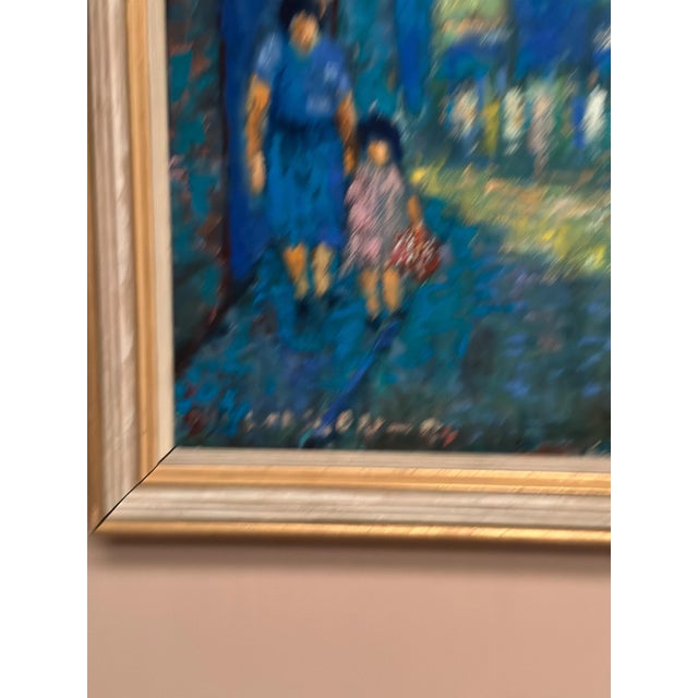 Mid-Century Modern Olle Larsson, City Street at Night, 1964, Oil on Canvas For Sale - Image 3 of 18