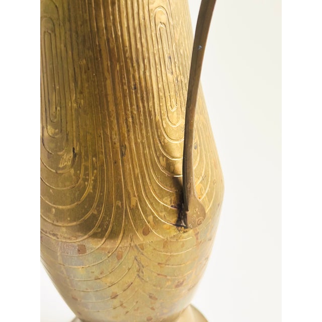 Mid 20th Century Century Large 15.5" Vintage Brass Pitcher For Sale - Image 9 of 12
