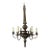 Italian Silvered Wood and Iron Six-Light Chandelier For Sale