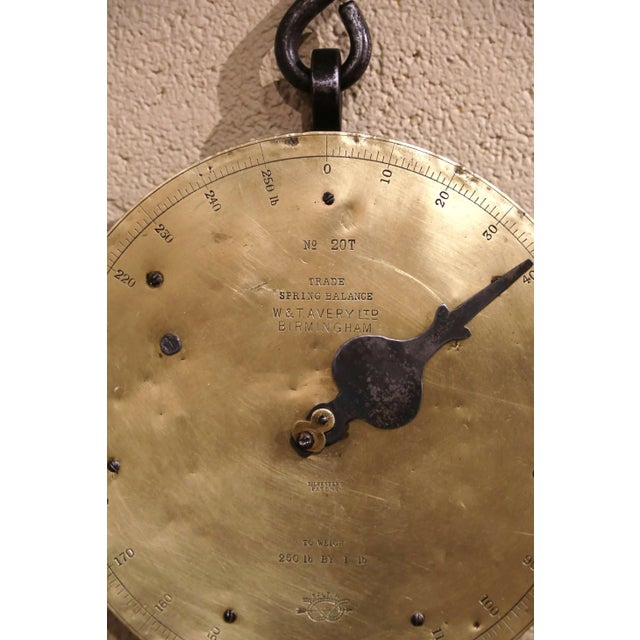 Mid-19th Century English Brass and Iron Hanging Trade Spring Balance Scale For Sale In Dallas - Image 6 of 13