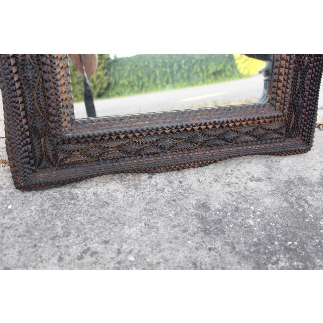 19th Century 19th Century Brown Tramp Mirror For Sale - Image 5 of 6