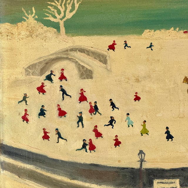 1960s 1960s 1st Time to Market, Folk Art O/C Painting by Abraham Feit, New York City Dealer & Artist For Sale - Image 5 of 12