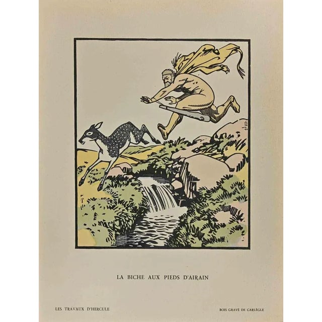 La Biche Aux Pieds D'Airain is an Original Color Lithograph realized by Carlègle (Charles Emile Egli 30 March 1877 – 11...