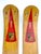 Circa 1940s wood Delta Champ waterskis with original bathing beauty graphics, manufactured by C & T Manufacturing Co.,...